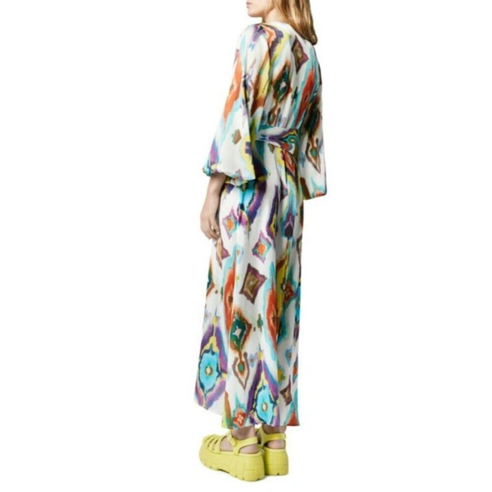 Smythe NEW Hostess Maxi Dress Geographic Size Medium Women’s Designer - Picture 7 of 7